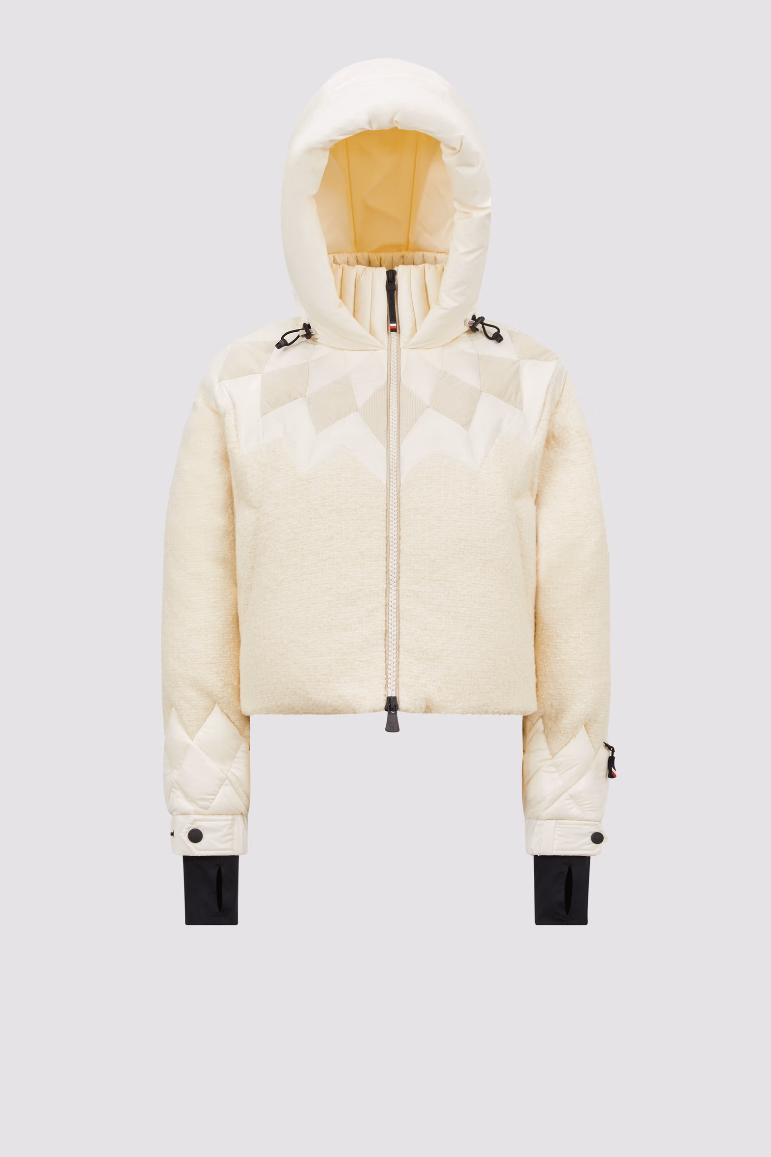Hintersee Patchwork-Quilted Wool Short Down Jacket Women White Ivory Moncler 2